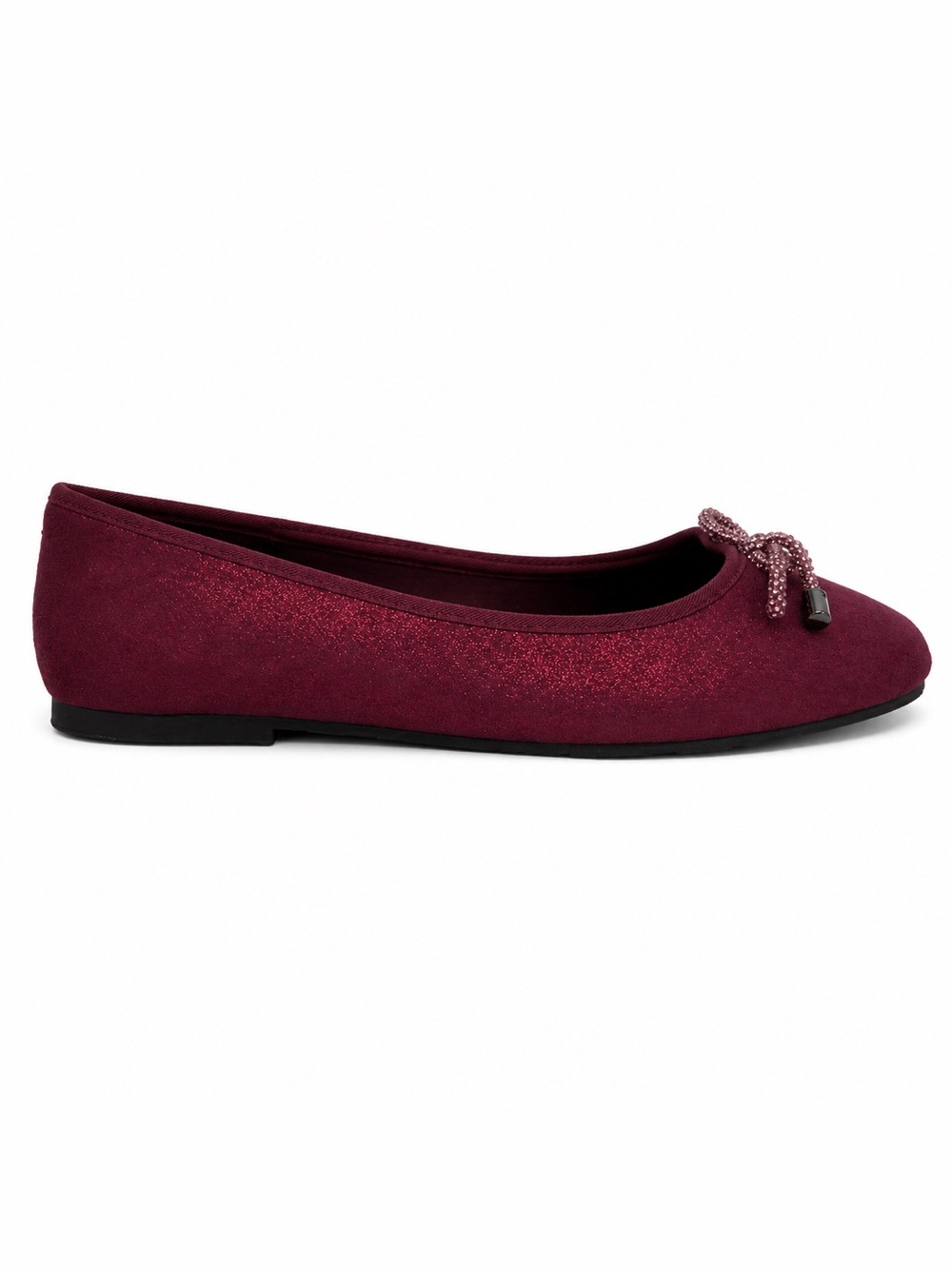 Kenneth Cole Reaction Elstree Jewel Ballet Flats Women 7 Burgundy Rhinestone NWT - Picture 2 of 16